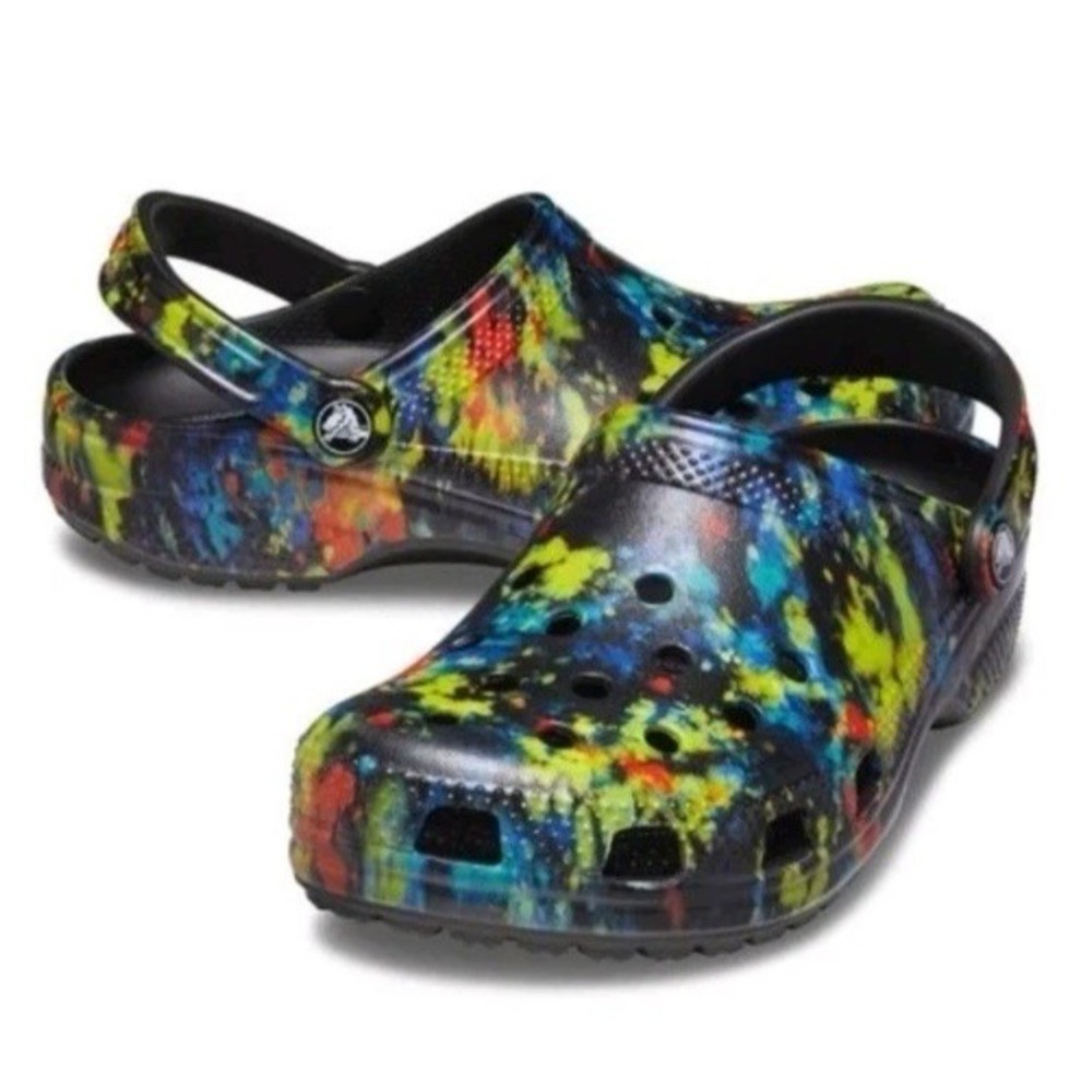 Crocs 205453-4SW Classic Tie Dye Graphic Clogs Mens 6 / Womens 8 - NEW!